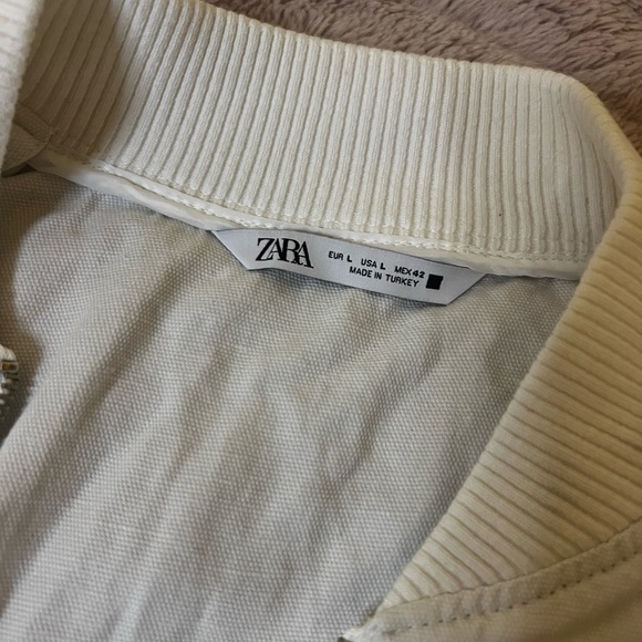 Zara Linen Bomber Jacket 90% cotton - Picture 2 of 7